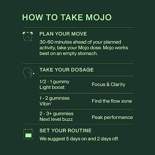 Mojo Extra Strength Focus Gummies with Lion’s Mane, Panax Ginseng, Ginger Root, Cordyceps, SAM-e, and Nootropics, Energy and Focus Supplement, Vegan, Strawberry Tangerine (3 Pack)
