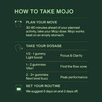 Mojo Extra Strength Focus Gummies with Lion’s Mane, Panax Ginseng, Ginger Root, Cordyceps, SAM-e, and Nootropics, Energy and Focus Supplement, Vegan, Strawberry Tangerine (3 Pack)