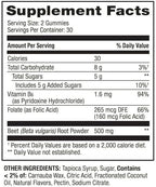 IKJ Beetroot Dietary Supplement Gummies, Cherry, 500 mg, 60 Count