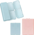 FYY 2 Pcs Daily Pill Organizer, 7 Compartments Portable Pill Case Travel Pill Organizer,[Folding Design] Pill Box for Purse Pocket to Hold Vitamins,Cod Liver Oil,Supplements and Medication-Navy+Pink