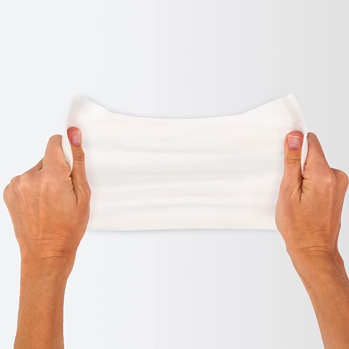 Essential Bath Cleansing Washcloths - 1 Package, 8 Cloths - Rinse Free, Fragrance-Free Ultra-Soft and Thick Bath Wipes