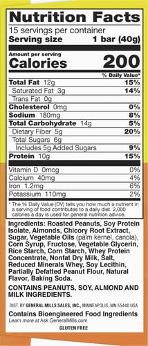 Nature Valley Protein Chewy Snack Bars, Salted Caramel Nut, 15 Bars, 21.3 oz (Pack of 2)