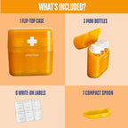 Travel Size Bottles for Medicines (Liquid or Pills) Carrying Case - Amber 3 Pack