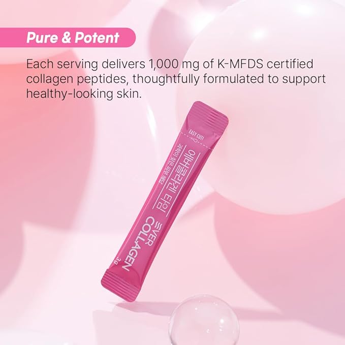 NEWTREE Low Molecular Multi Marine Collagen Peptides Protein Powder Stick for Skin Hair Nail Health & Beauty Type I III Collagen Supplement for Women Men, 30 Packets (Apple Flavor)