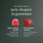 New Chapter Organic Vitamin D3+ Gummies – 52% Less Sugar§, 1,000 IU USDA Organic Vitamin D, ONE Daily Gummy for Strong Bones & Muscle Function, Non-GMO, Gluten Free, Mixed Berry Flavored, 60ct