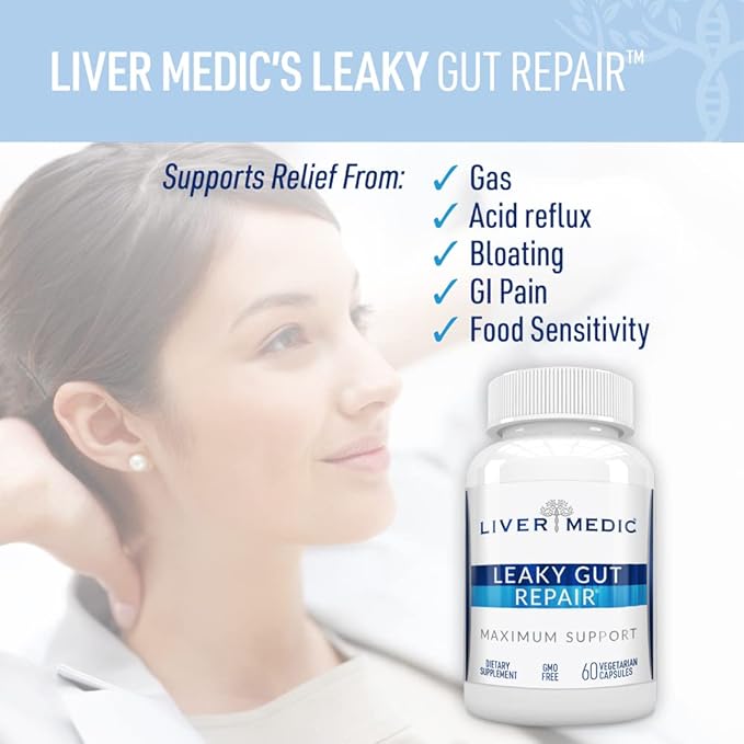 Leaky Gut Repair Natural Gut Health Supplement Glutamine Organic Slippery Elm NAG Marshmallow Root Aloe Vera MSM Quercetin Bromelain Promotes Digestive Ease, Gut Wellness 1000mg 120 Caps