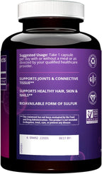 MRM Nutrition MSM 1000mg | Pure Methyl-sulfonyl-methane Capsules | Joint, Hair, Skin & Nail Support | Bioavailable Sulfur Supplement | Vegan + Gluten-Free | 120 Servings