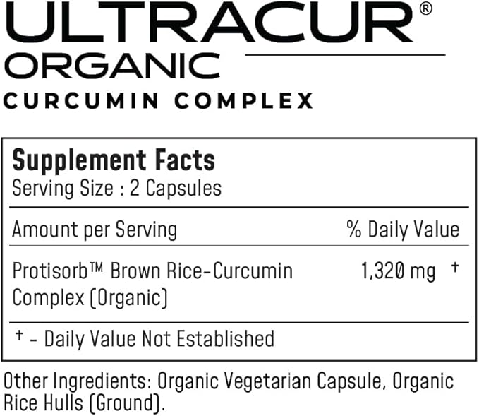 UltraCur Organic USDA Certified - LPS™ Turmeric Curcumin - The Curcumin You Can Feel!™ US Patented Technology - 70% of People Feel a Significant Difference in A Week, 50% in 24 Hours! (60 Count)