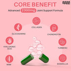 mastermedi Glucosamine Chondroitin MSM Collagen Capsules – 2300mg Joint Support Formula – with Turmeric, Boswellia, Hyaluronic Acid – Mobility & Flexibility Support – 120 Capsules, 30-Day Supply