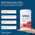 Bariatric Fusion Strawberry Banana Multi Collagen Protein Powder | Plus Joint Support Complex of MSM and Glucosamine | Dairy, Gluten & Soy Free | Non-GMO | 30 Servings