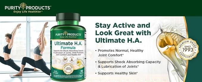 Purity Products Ultimate H.A. Formula - Clinically Studied BioCell Collagen - Dynamic Hyaluronic Acid Support for The Joints and Skin - 90 Count - from