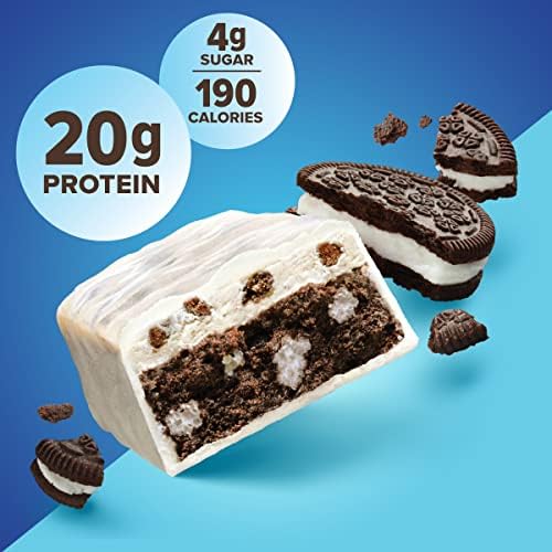 Pure Protein Cookies And Cream Protein Bars – 20g Protein, 3g Sugar, 190 Calories (12 count) Low Sugar* High Protein Snack - Gluten Free - Perfect for a Healthy Snack