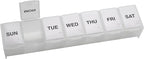 EZY DOSE Weekly (7-Day) Daily Pill Case, Medicine Planner, Vitamin Organizer, Supplement Container, Convenient and Easy to Use, Large Compartments, Travel Friendly, Clear, Made in the USA, BPA Free