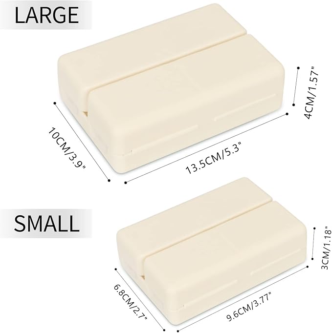 FYY 2 Pcs Daily Pill Organizer, 7 Compartments Portable Pill Case Travel Pill Organizer,[Folding Design] Pill Box for Purse Pocket to Hold Vitamins,Cod Liver Oil,Supplements and Medication-White