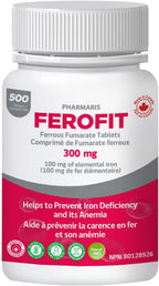 Ferofit - Ferrous Fumarate 300mg (100mg Elemental Iron), Prevents Anemia Due to Deficiency, Iron Supplement for Women & Men, 500 Tablets