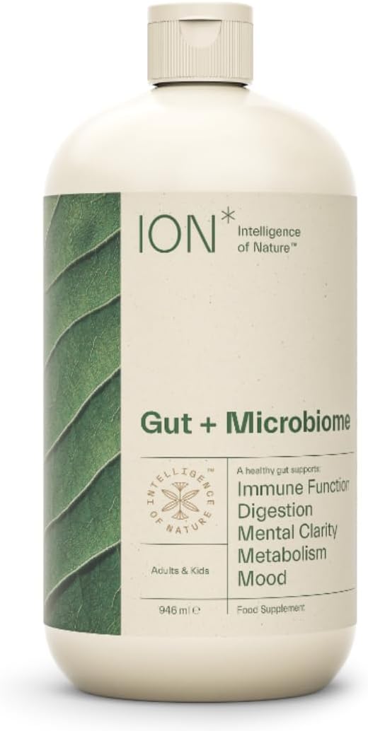 ION* Intelligence of Nature Gut Support Liquid Supplement - Gut & Digestive Health Liquid Drops, Cleanse & Detox with Humic Extract for Women & Men, Adults & Kids 4+ - 32 fl oz (Pack of 1)