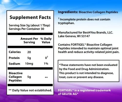 30 Day Supply, Collagen Peptides Powder Supplement, Hydrolyzed Collagen, Unflavored Collagen, Protein, Gluten Free, Kosher (1-Pack)
