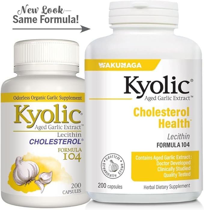 Kyolic Aged Garlic Extract Formula 104, Cholesterol Health*, 200 Capsules