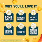 Barlean's Omega 3 Fish Oil Liquid Supplement with Vitamin D for Men and Women, 1080mg of EPA and DHA Fatty Acid, Promotes Brain & Heart Health - Non-GMO, Mango Peach, 16 oz