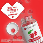 PUREFINITY Tart Cherry Gummies – Uric Acid Flush for Joint Relief & Recovery, Raw Juice Extract Antioxidant – Non-GMO, Gluten Free, Vegan, 60 Count (Pack of 2)