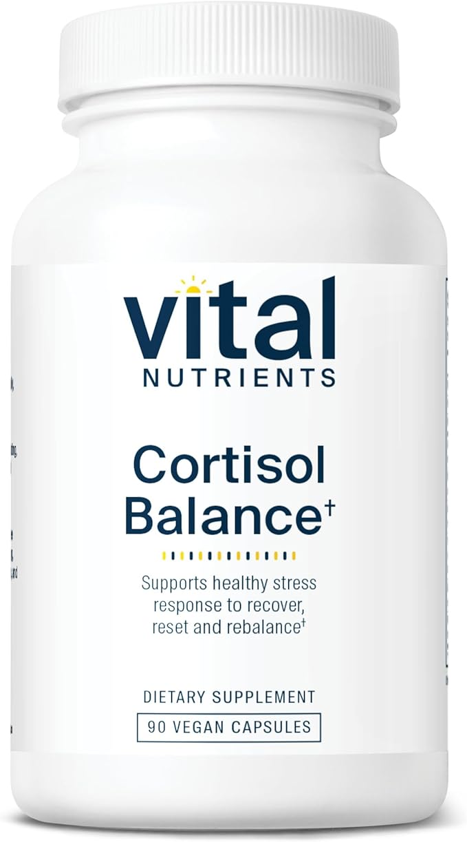 Vital Nutrients Cortisol Balance - Vegan Stress Relief Supplement - Cortisol Manager Supports Energy & Stress Levels - Ashwagandha & Magnesium for Relaxation - Gluten, Dairy, Soy Free - 90 Capsules