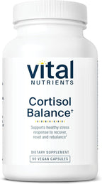 Vital Nutrients Cortisol Balance - Vegan Stress Relief Supplement - Cortisol Manager Supports Energy & Stress Levels - Ashwagandha & Magnesium for Relaxation - Gluten, Dairy, Soy Free - 90 Capsules