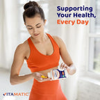 Vitamatic GLP-1 Support Supplement for Men & Women 60 Capsules - Made with Akkermansia, Probiotics, Prebiotic, Clostridium, Berberine, Cinnamon, Green Tea, Turmeric & Colostrum