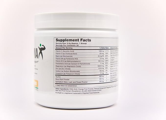 Energy and Mood Support – Citrus Orange Powder – Sugar-Free Daily Supplement with Ashwagandha, Maca, Rhodiola, Ginseng – Sweetened with Stevia & Monk Fruit – 30 Servings