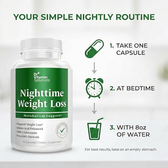 Nighttime Fat Burner Supplements - Appetite Suppressants for Weight Loss - Night-Time Fat Burner for Women & Men - Metabolism Booster Weight Loss Pills - 35 Capsules