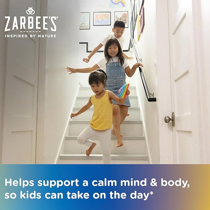 Zarbee’s Naturals Children’s Calm Gummies, Magnesium for Kids Ages 5+, Melatonin-Free, Support for a Calm Mind & Body, Chamomile & Vitamin B6, Natural Raspberry Flavor, 30 ct