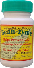 Bean-Zyme Gas Relief for Adults Extra Strength (150 ct) is 400 GAUL per Tablet Alpha Galactosidase, Vegan, Cost Less, Digestive Enzyme Dietary Supplement Natural Food Enzyme