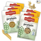Pastabilities, Protein Pasta, Variety Pack (Penne & Ruffles - 24g Protein & Low Carb, 17g Net Carbs - High Protein, Delicious Taste & Texture Non-GMO Plant-Based Pasta, Keto Friendly, Vegan (8 Ounce, 6 Pack)