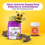 Zarbee's No Sugar Coating Elderberry Gummies for Kids, Daily Immune Support* Gummies with Vitamins C, D3 & Zinc to Support a Healthy Immune System*, No Artificial Flavors, Ages 2+, 60 ct