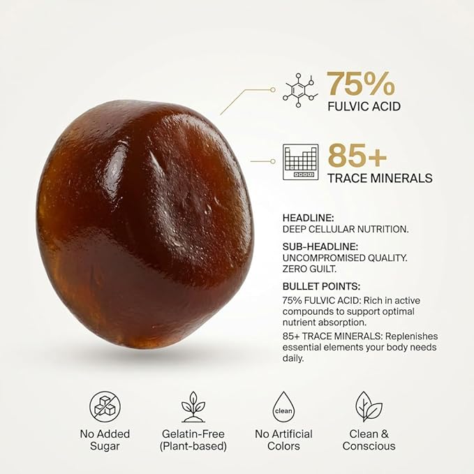 VitacoreHimalayan Shilajit Gummies, Vitadrive Himalayan Natural Shilajit Gummies - Fulvic Acid & Trace Mineral Supplement for Energy & Vitality Support Dietary Supplement - 60 Gummies