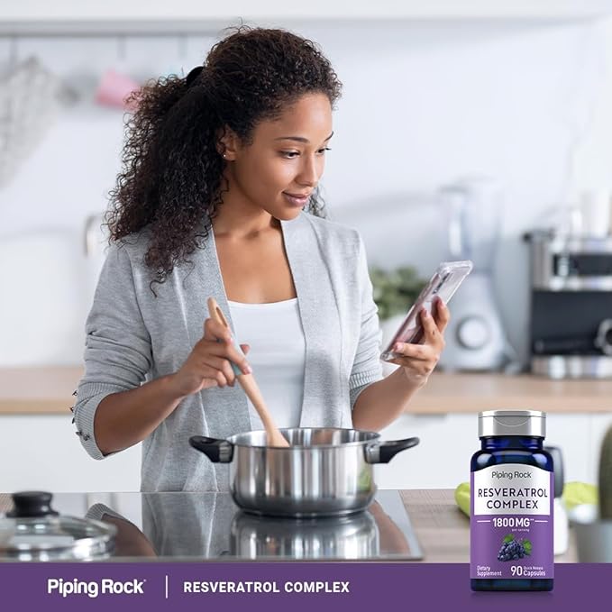 Piping Rock Resveratrol Complex | 90 Capsules | Ultra Potent | Non-GMO, Gluten Free Supplement