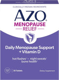 AZO® Daily Menopause Relief + Vitamin D to Support Strong Bones, Menopause Supplements for Women, Reduces Hot Flashes and Night Sweats* - 30 Count