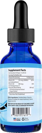 Absonutrix Vitamin D3 K2 Drops, 390mg, 4 Oz Liquid, 302 Servings, Made in USA, Quick Absorption, Quality Potent Ingredients, Non-GMO, GMP Certified, Cruelty-Free Products, (Immuni-D3)