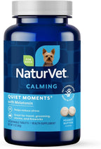 NaturVet Quiet Moments Calming Aid Melatonin Dog Supplement – Helps Reduce Stress in Dogs – for Pet Storm Anxiety, Motion Sickness, Grooming, Separation, Travel – 30 Ct. Tablets