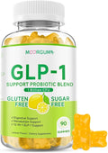 GLP-1 Support Probiotic Blend Gummies 90 Count, with Berberine, Cinnamon, Zinc, Inulin, 1 Billion CFU, 5 Probiotic Strains-1500mg Glp1 Support Blend Supplements, Gut Health, Digestive Wellness, Lemon