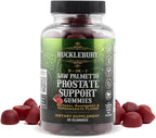 BUCKLEBURY 9-in-1 Natural Saw Palmetto Gummies with Raspberry & Pomegranate Flavor - Plant-Based Prostate Support Supplements for Mens Bladder Health, Hair Growth & Urinary Support - 60 Gummies