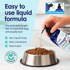Liquid Fish Oil for Dogs with Omega 3, 6 & 9 Fatty Acids, Wild Caught from Iceland, Skin and Coat Supplement for Shedding, Itchy Skin, Allergies, Brain and Heart Health, Rich in EPA + DHA - 16 oz