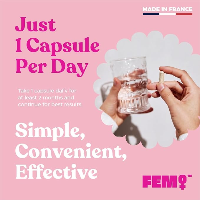 FEM Meno Menopause Supplements for Women - Non-Hormonal Menopause Relief for Hot Flashes & Night Sweats - Hormone Balance Support for Sleep, Mood & Energy - 30 Capsules