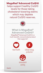 MegaRed Advanced CoQ10 Supplements- 200mg Per Serving, Powerful Antioxidant that Supports Cellular Energy Production and Protects Against Free Radicals*- 30 Coenzyme Q10 Capsules, 30 Servings