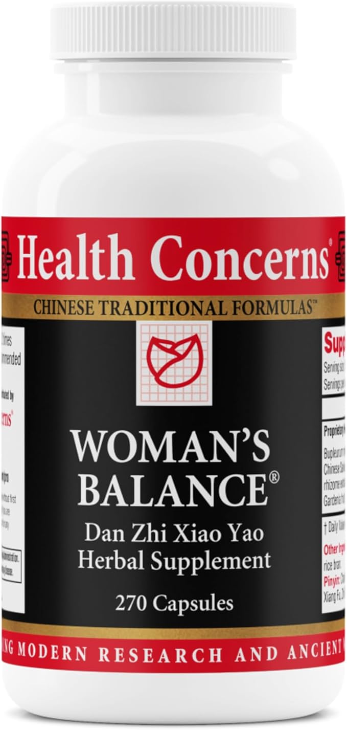 Health Concerns Woman’s Balance – PMS Relief & Hormone Support – Liver Qi & Spleen Health – Herbal Supplement for Women – Dan Zhi Xiao Yao Formula – 270 Capsules