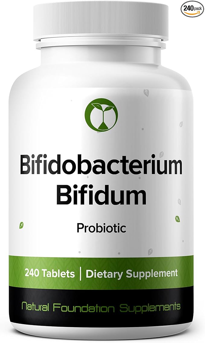 Bifidobacterium Bifidum Probiotic Supplement 240 Tablets 3 Billion CFU Probiotics for Men & Women Supports Intestinal Digestive & Gut Health (240, Bifidobacterium Bifidum)