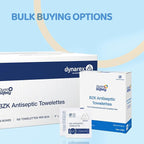 Dynarex BZK Antiseptic Towelettes, Moist Sanitizing Towelettes Designed to Prevent Infection in Minor Wounds, 5x7, Disposable & Individually Wrapped, 1 Box of 100 (Packaging May Vary)