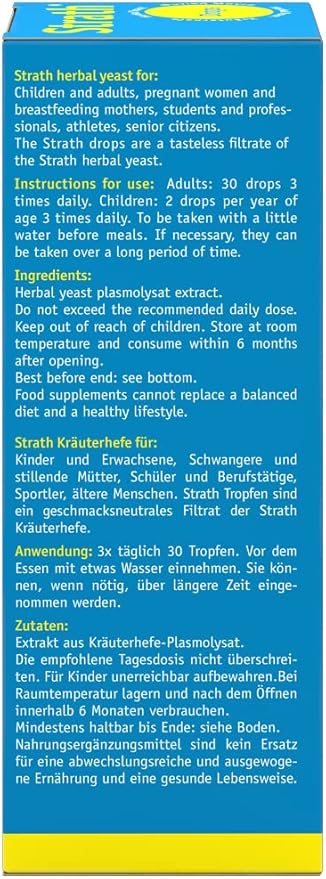 Strath Nutritional Yeast Liquid Syrup 3.4 Oz - Vegetarian, Lactose Free, Artificial Additive Free - Digestive Support, Nutrient Absorption - Great Tasting Daily Supplement - Prebiotic and Postbiotic