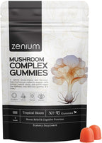 Zenium - Mushroom Complex 90 Gummies of 5000mgs of Lions Mane, 1000mgs of Reishi, Cordeyceps & More | Relieve, Tension, Worry & Irritability | Calm Mind & Body | Ayurvedic | Natural Relief Supplement