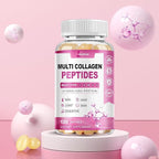 ZHPHK Multi Collagen Peptides for Women 2000mg Hydrolyzed Collagen Peptides Pills from Type I II III V X with Hyaluronic Acid Better Absorption with Vitamin C Support Skin Hair Nail | 120 Count