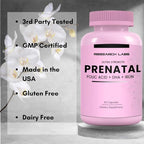Research Labs Prenatal Vitamins for Women 2 Fer 1 Ad: 6X More Bioavailable Methylated Folate Folic Acid MTHF 5 | Supports Brain Development, Healthy Growth